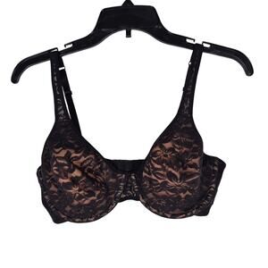 Company Ellen Tracy Black Lace Lightly Lined Underwire Bra size 34D